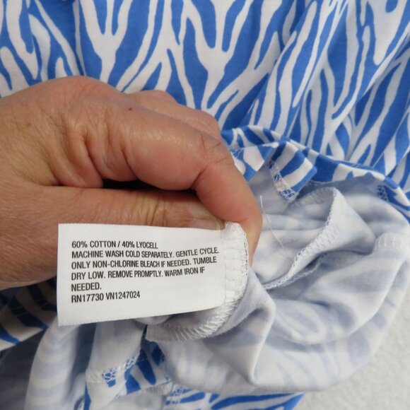 Diane Von Furstenberg Skirt Size XXL‎ Blue White Ruffle Ruched Flowy Design New - Picture 9 of 11